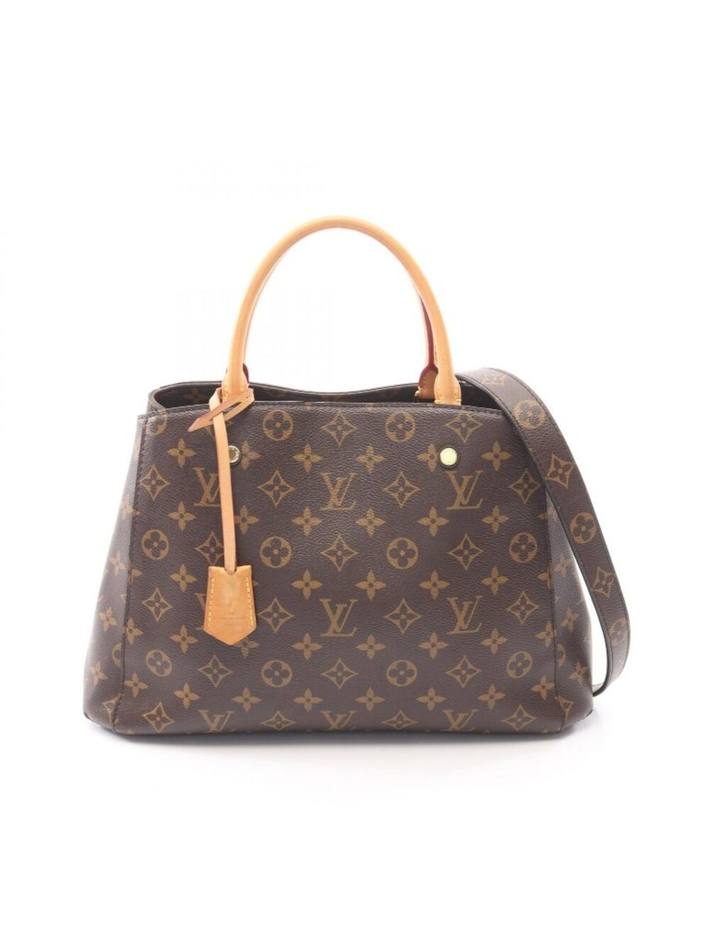 Louis Vuitton Montaigne MM 2-Way Canvas Leather Handbag
